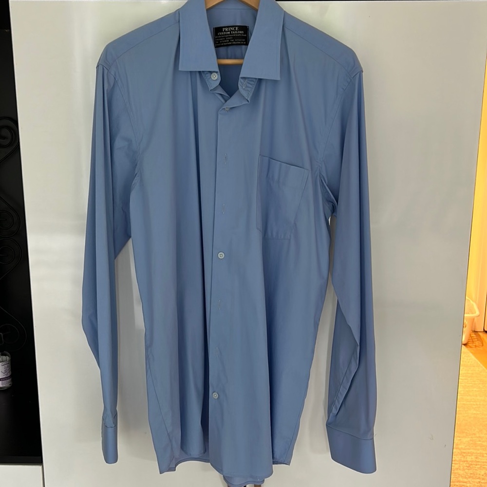 18 inch neck blue button down men’s shirt